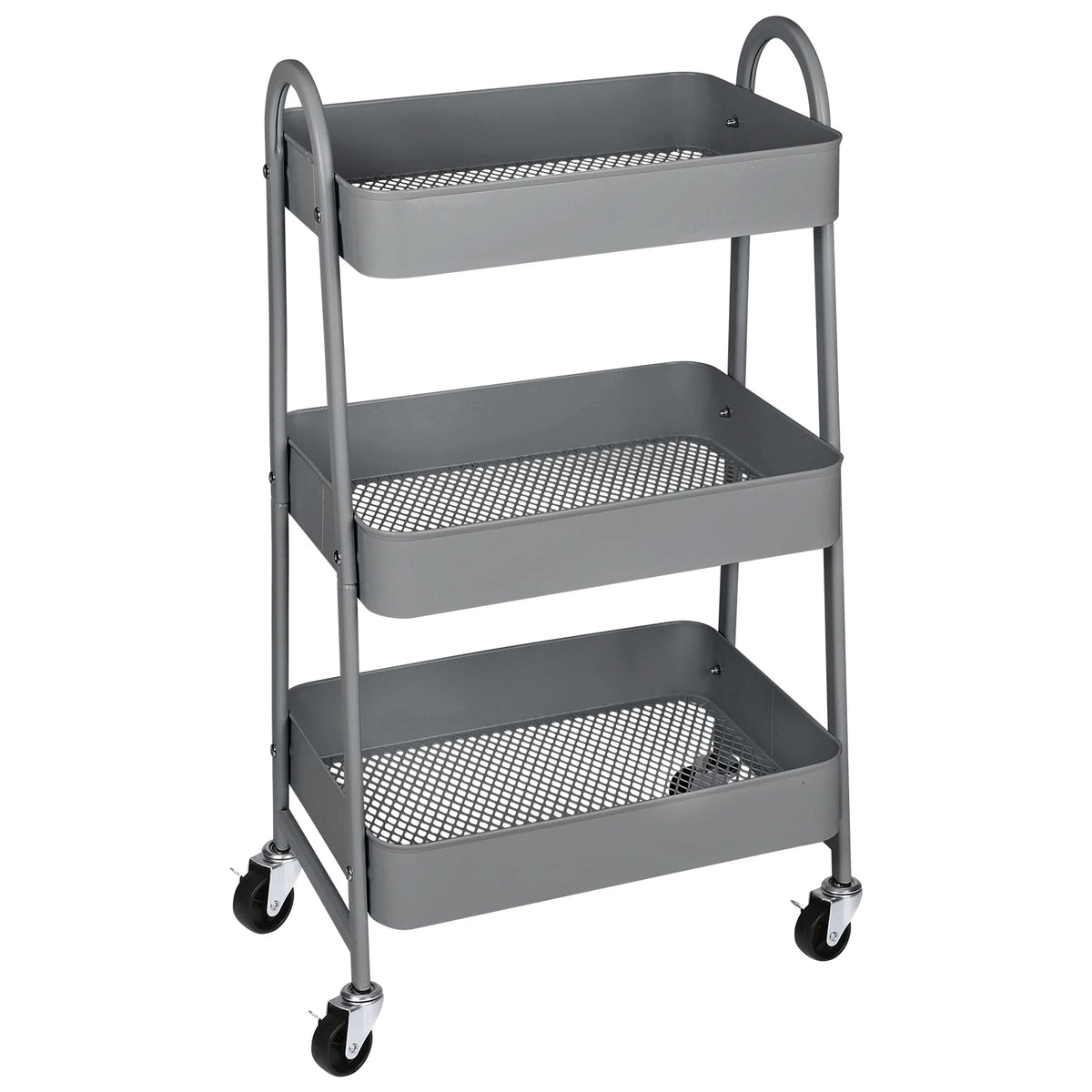 JHK Metal Storage Cart With Lockable Wheels For Home