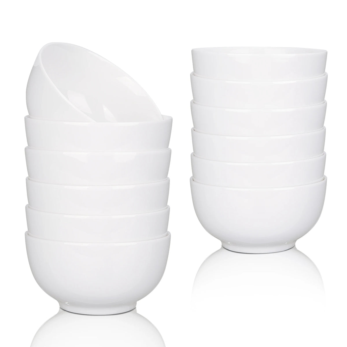 Set of 8 Porcelain Bowls Microwave Dishwasher Safe Cereal Soup