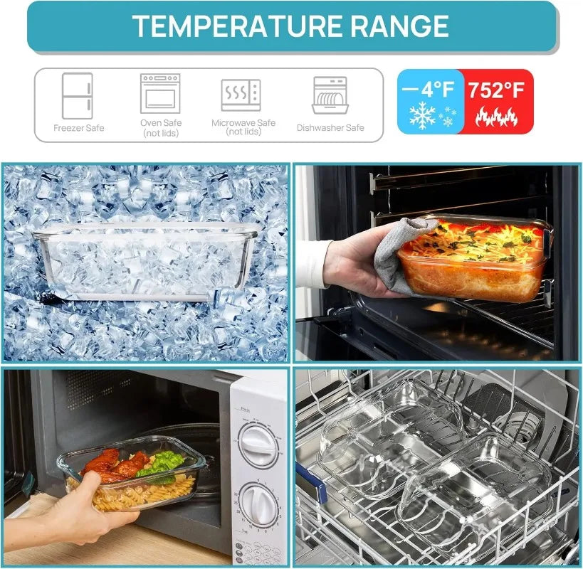 Airtight Borosilicate Glass Food Storage Containers For Meal Prep