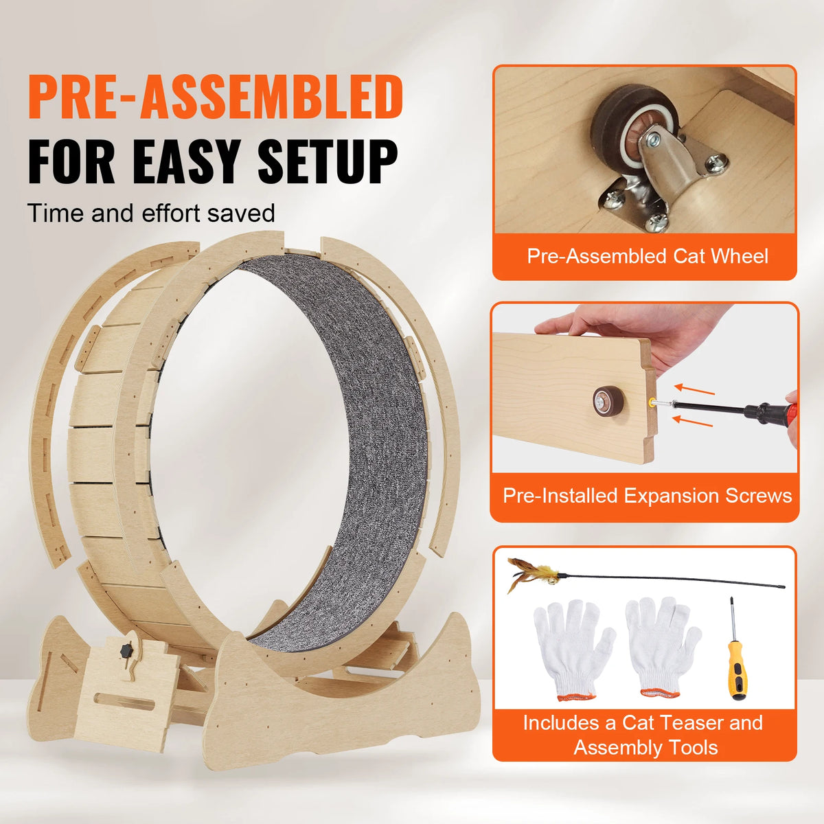 Wooden Indoor Cat Running Treadmill And Exercise Wheel