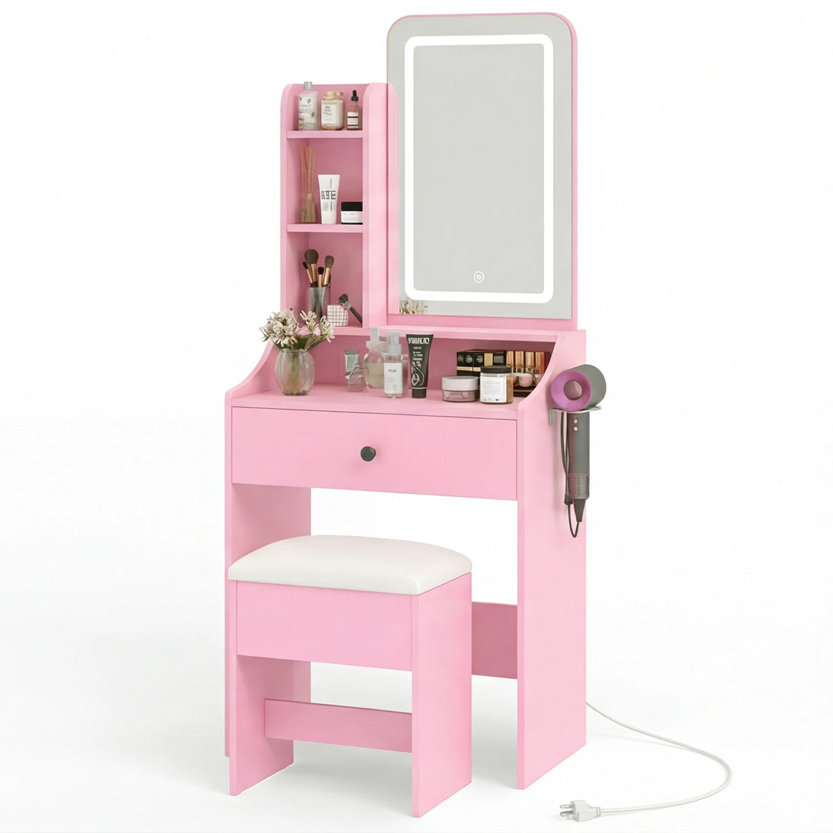 MCQ Modern Led Mirror Vanity Cabinet With Storage Shelf