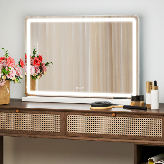 JHK LED Vanity Mirror Aluminum Dimmable 3 Color Modes Memory