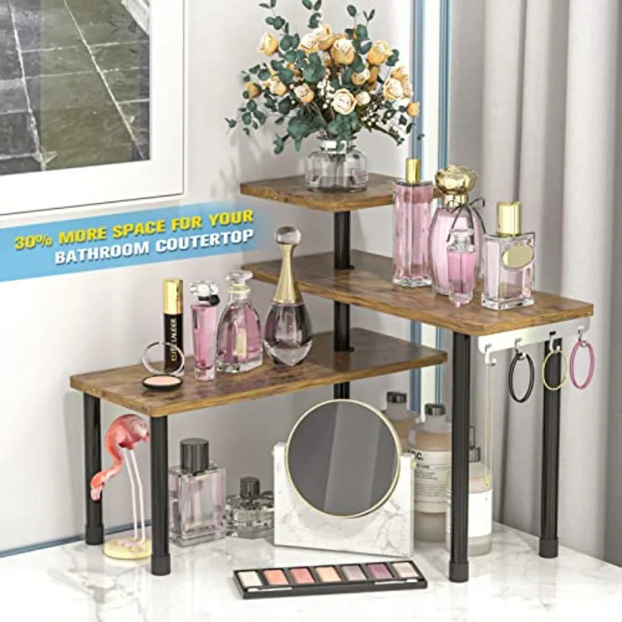 Triple Tier Metal Corner Storage Rack For Kitchen Use