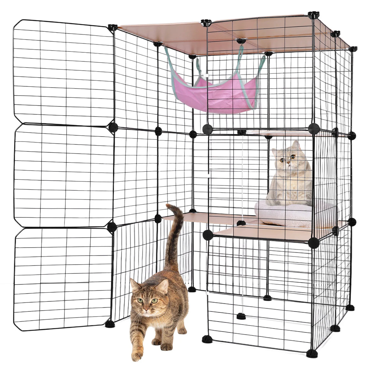 Atuotin 3 Tier Indoor Cat Enclosure With Hammock And Bed