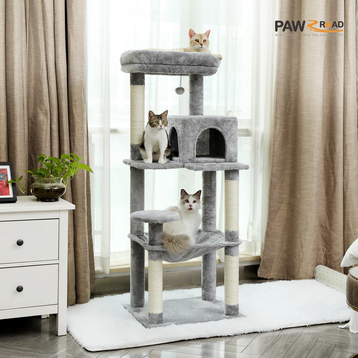 Pawz Road Multi Tier Cat Tower With Sisal Scratching Posts