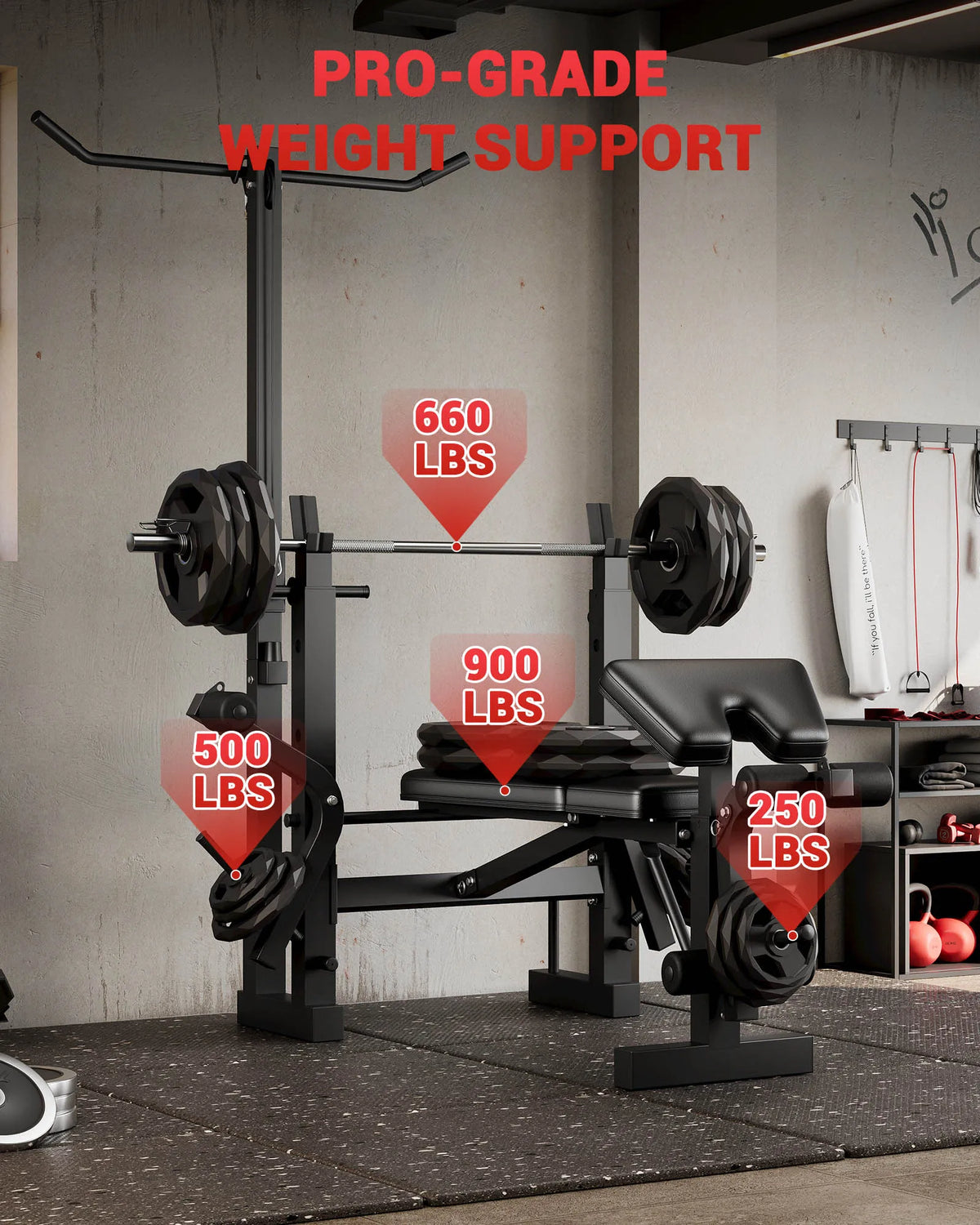 HiMISS Adjustable Weight Bench With Leg Developer Foldable Home Gym