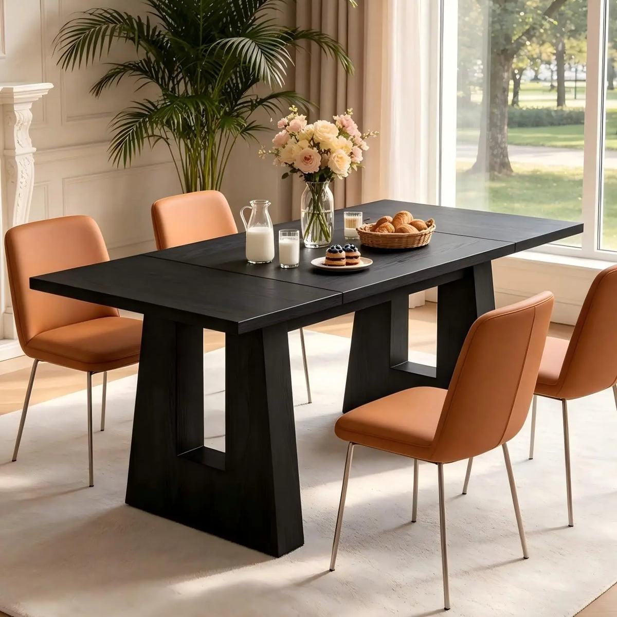 HiMISS Modern Mid Century Wooden Kitchen Dining Table