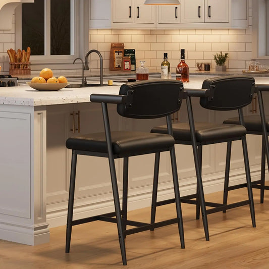 Twister CK Modern Bar Stools With Upholstered Seat And Footrest