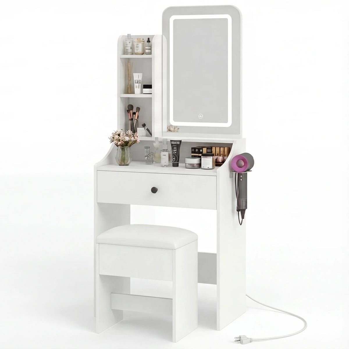 MCQ Modern Led Mirror Vanity Cabinet With Storage Shelf