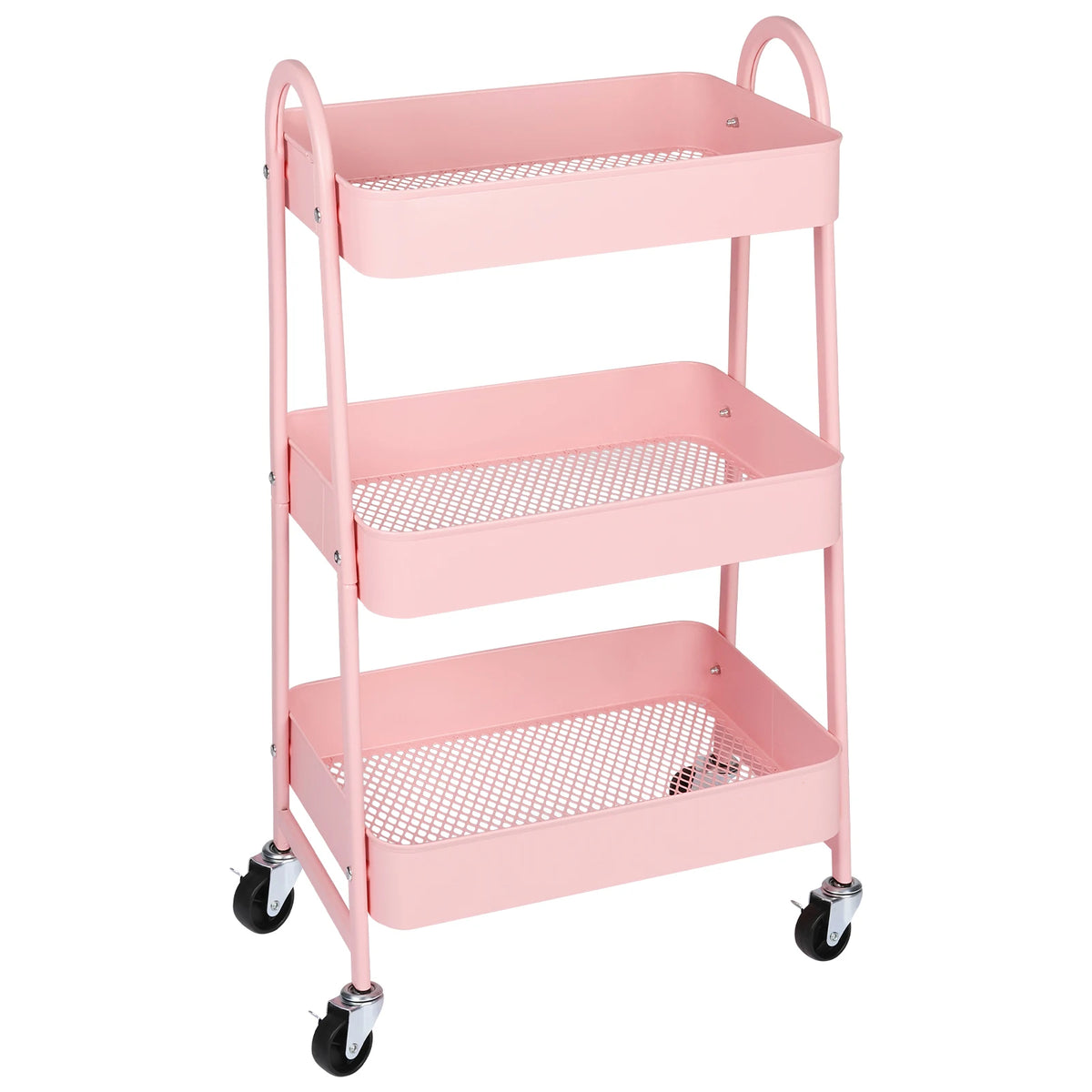 JHK Metal Storage Cart With Lockable Wheels For Home