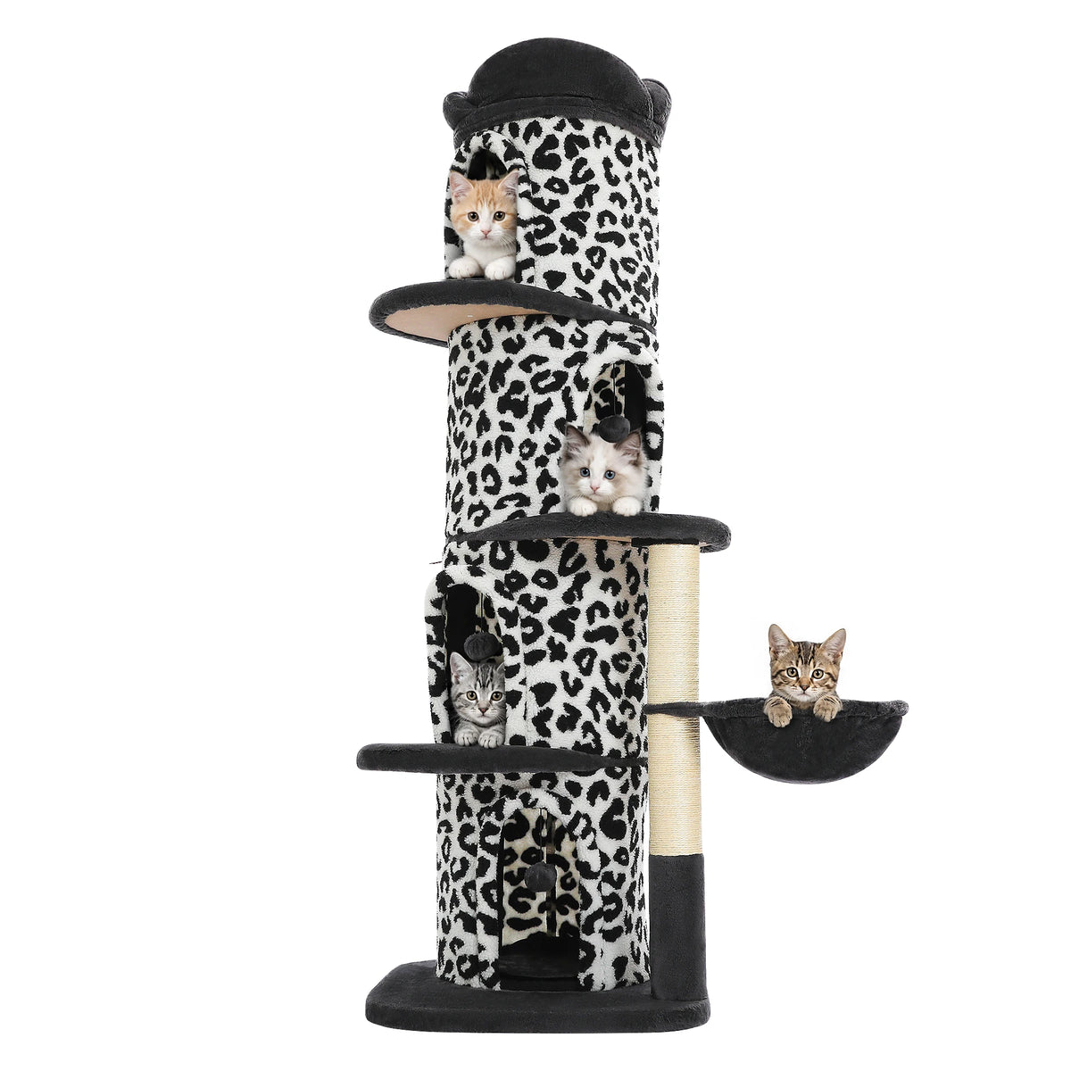 P Indoor Cat Tower With Spacious Condos And Scratching Posts