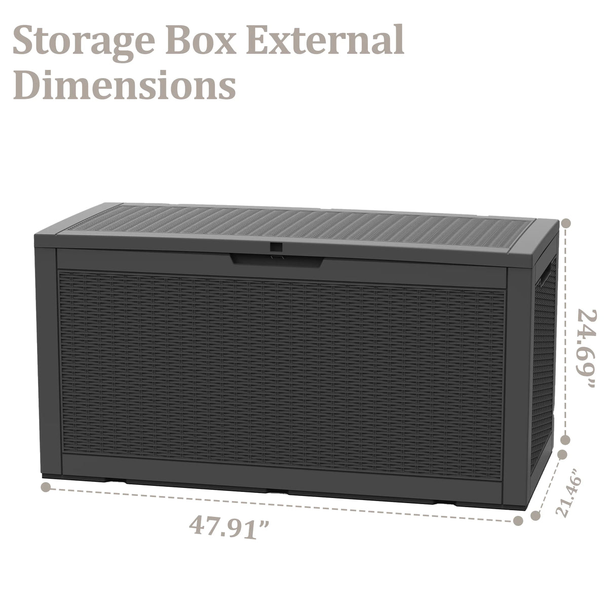 Waterproof Resin Outdoor Storage Deck Box With Secure Lid
