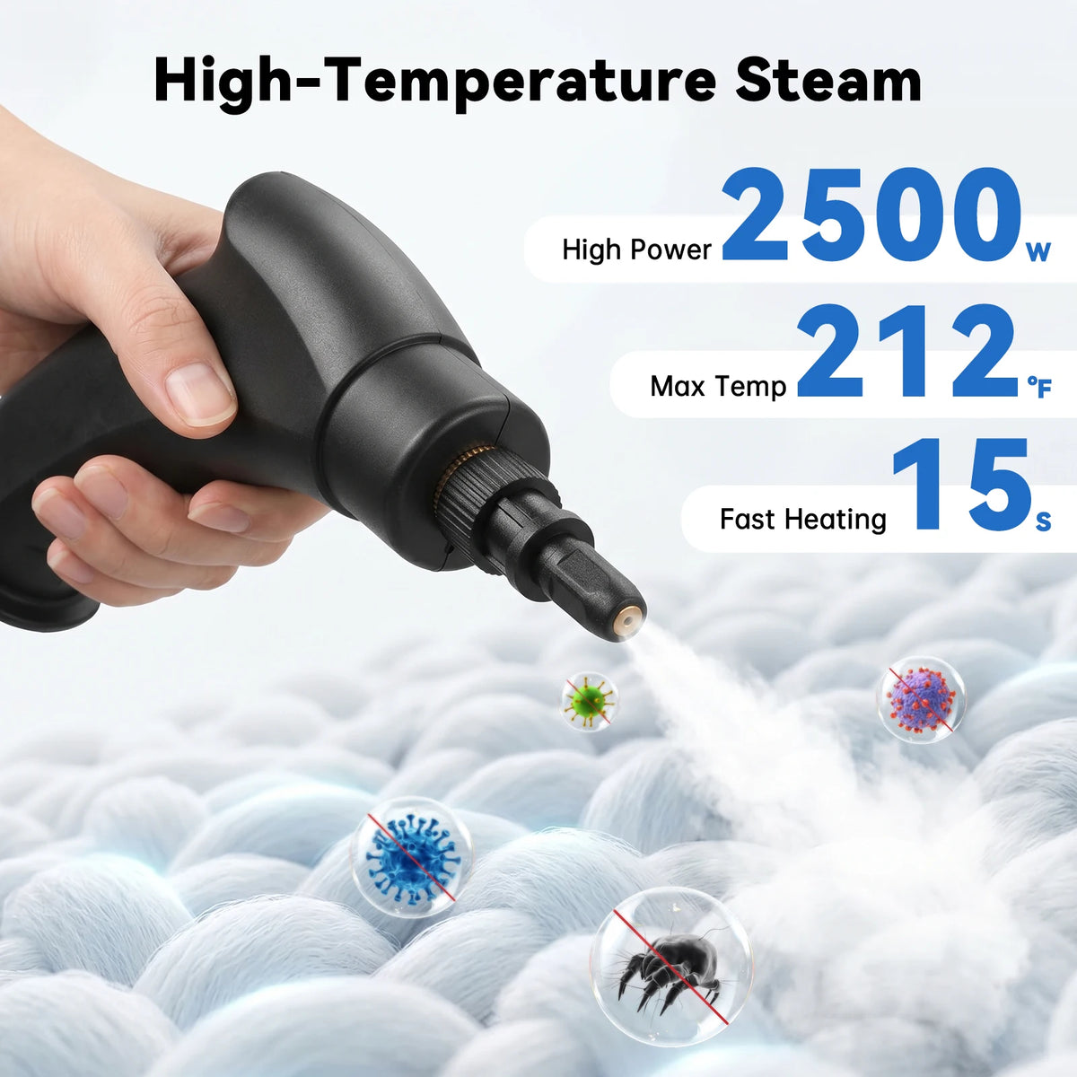 2500W Compact Handheld Steam Cleaner 110V US Plug Machine