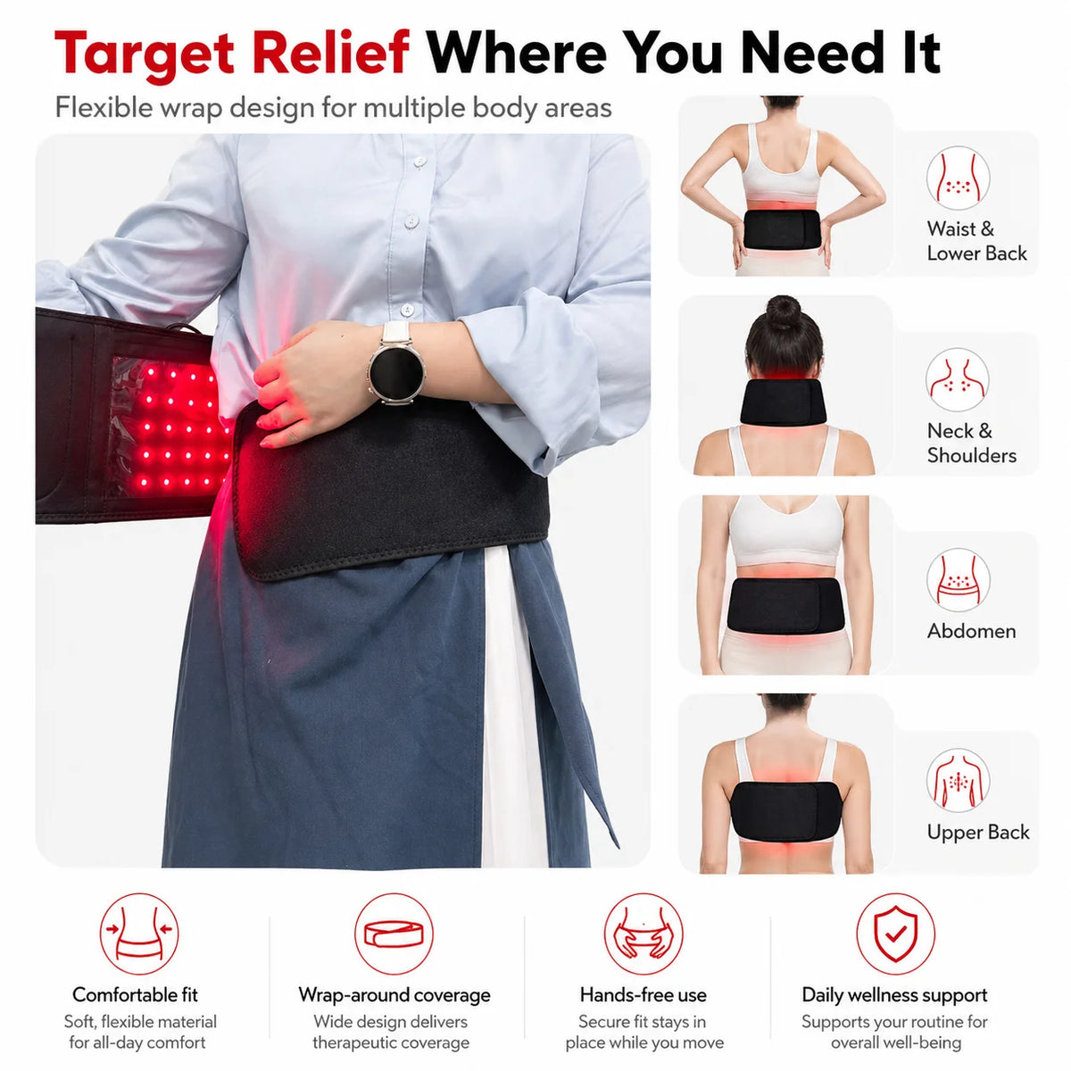 Near Infrared Red Light Therapy Wrap 660nm 850nm For Body