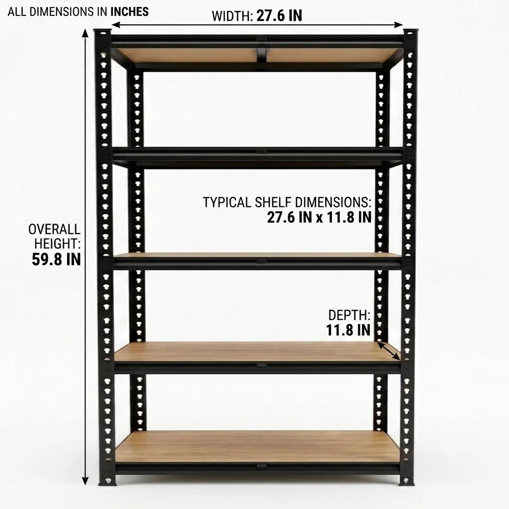 Slim 5-Tier Metal Shelving Unit For Kitchen Storage