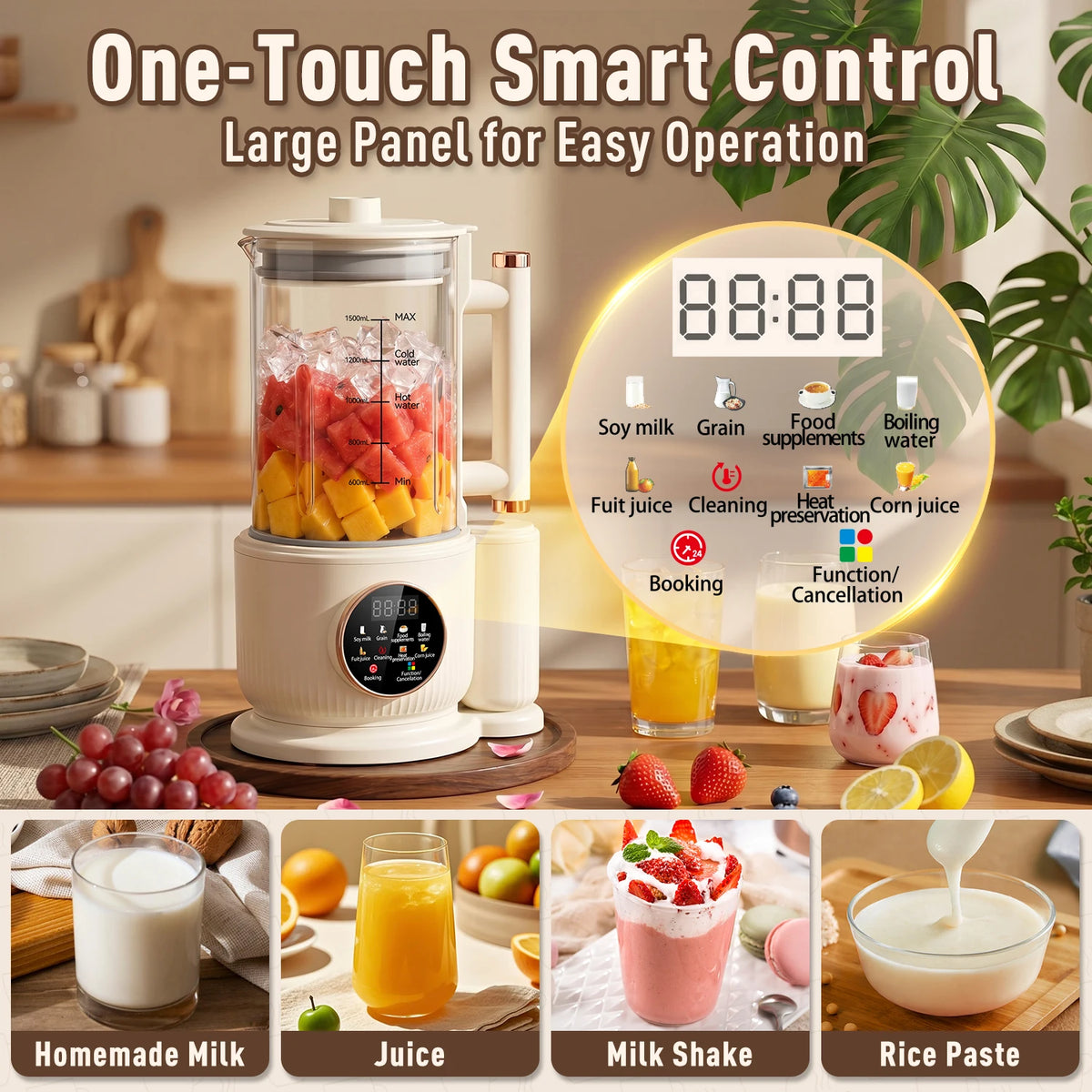 Automatic Nut Milk Maker For Coffee, Juices And Grains