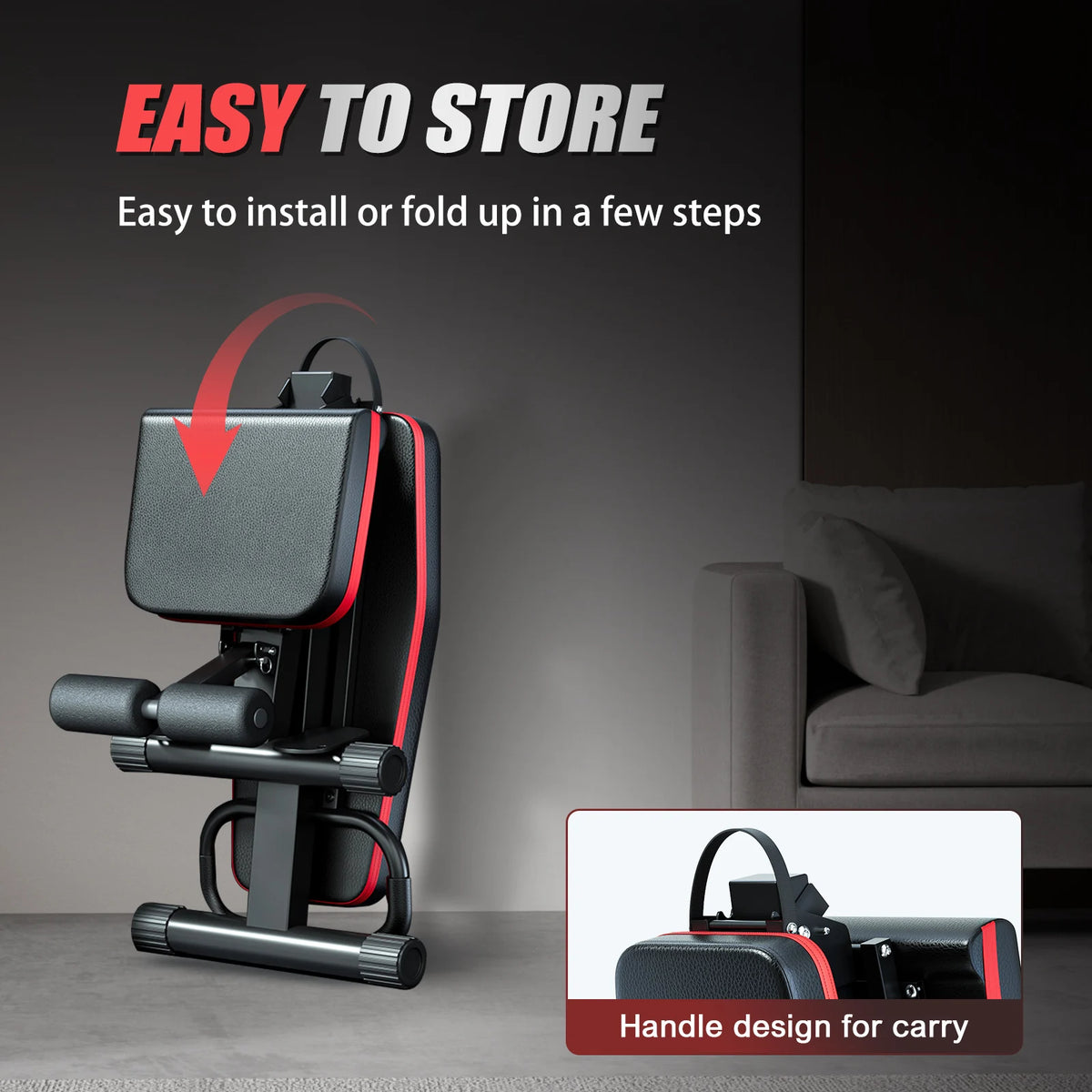 Foldable Weight Bench 1000lbs Capacity Sit Up Assistance Adjustable Home Gym