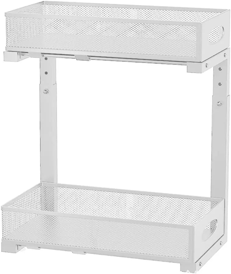 Garvee Dual Tier Under Sink Pull Out Adjustable Storage Rack