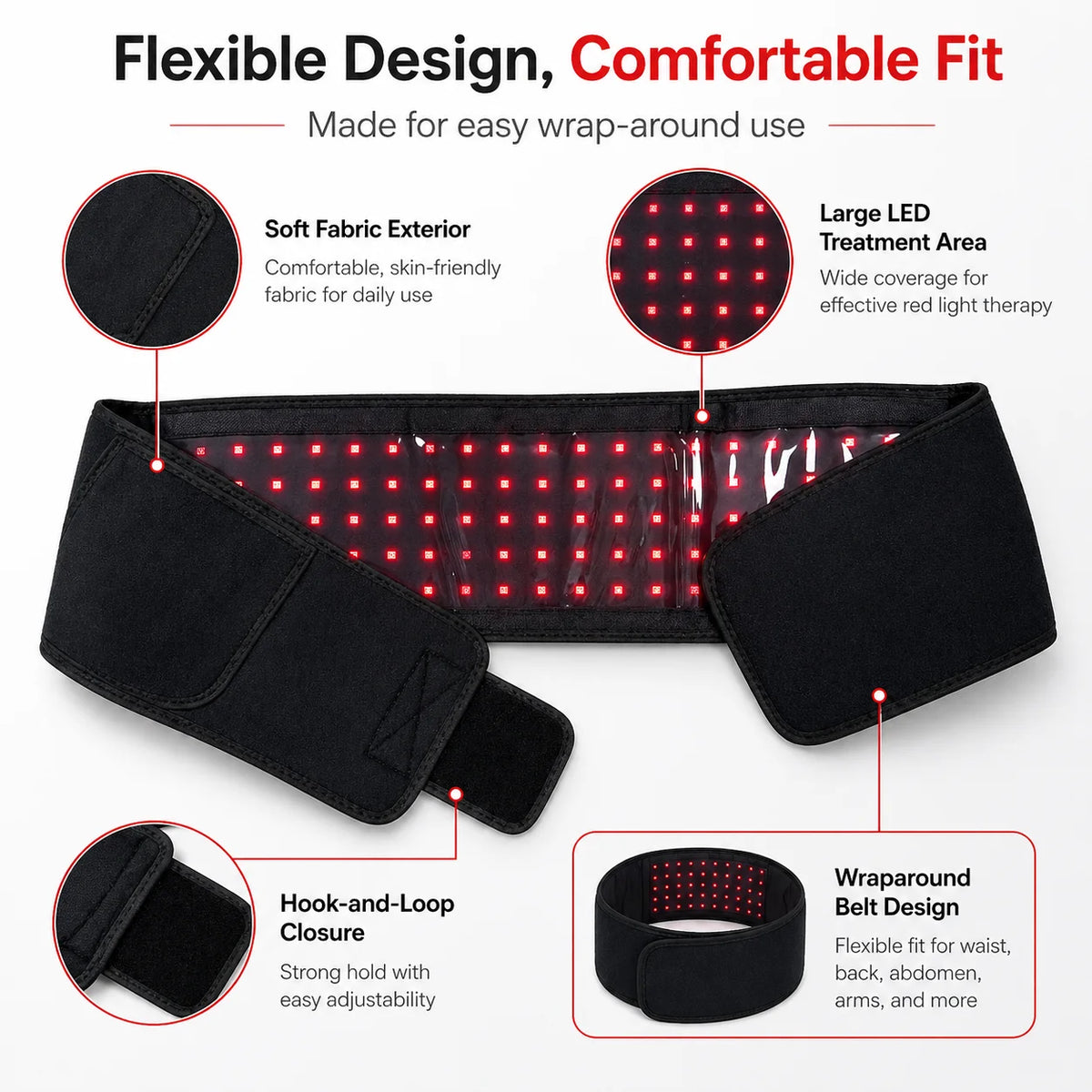 Near Infrared Red Light Therapy Wrap 660nm 850nm For Body