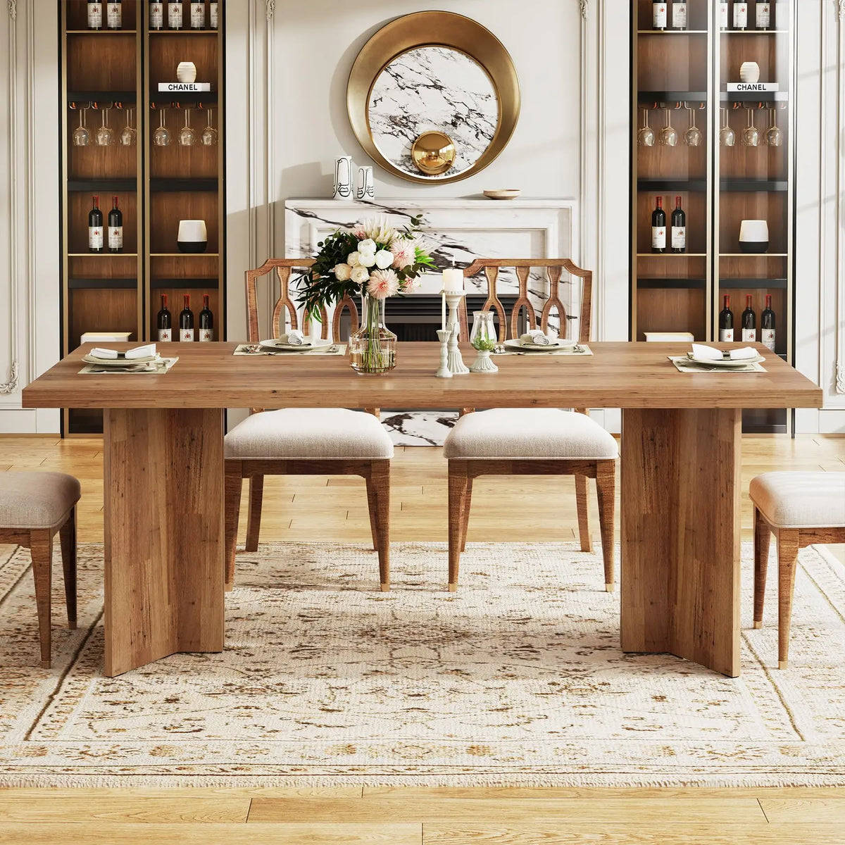 Tribesigns Modern Rectangular Wooden Dining Table for Kitchen Use