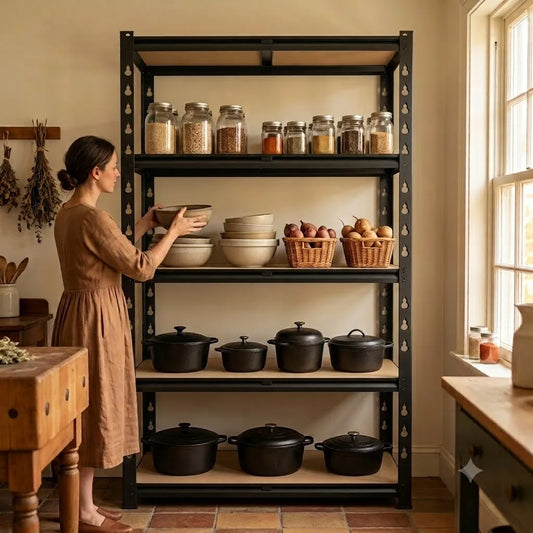 Slim 5-Tier Metal Shelving Unit For Kitchen Storage