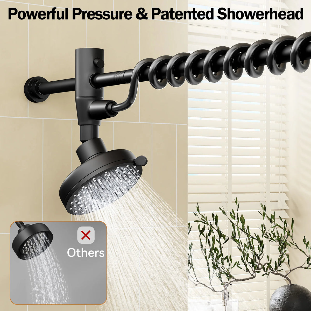 Dual Wall Mounted Stainless Steel Shower Head With Adjustable Slider
