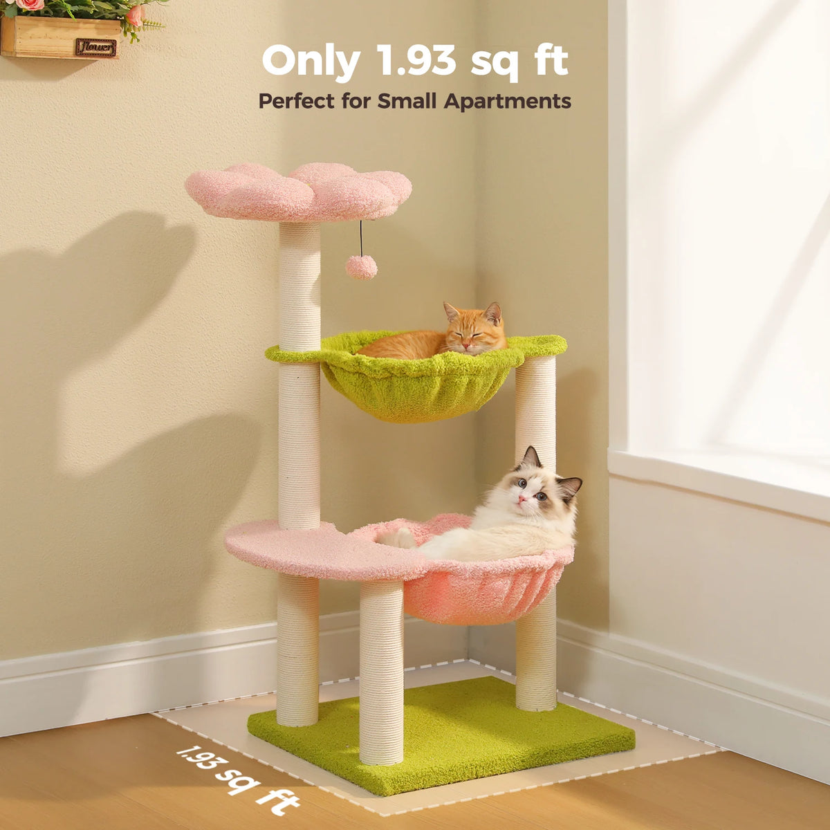 PAWZ Road Flower Cat Tree With Hammocks And Sisal Posts