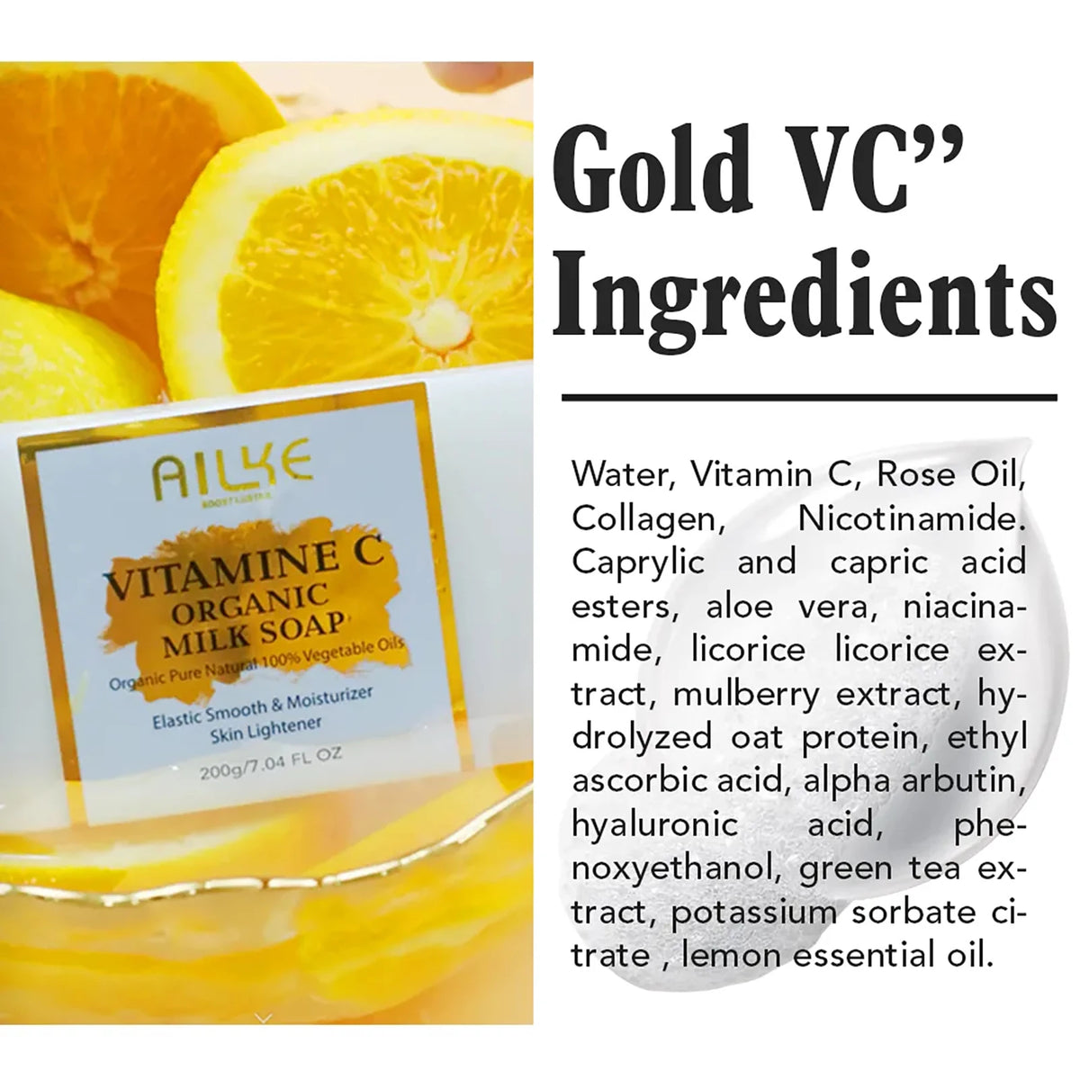 KYLIEFIT Vitamin C Milk Soap Whitening Anti Aging Skin Care