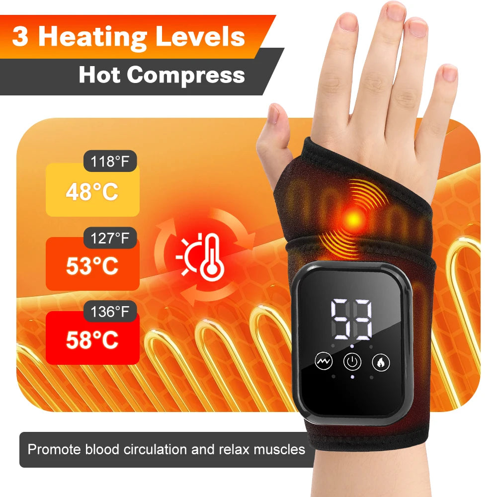 AGDOAD Electric Heating Wrist Massager For Carpal Tunnel Relief