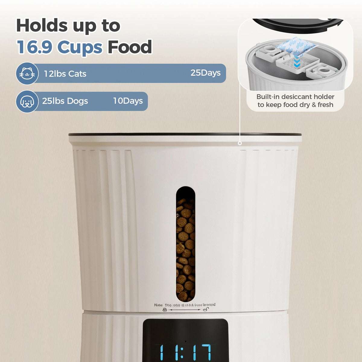 Programmable WiFi Automatic Cat Food Dispenser With App Control