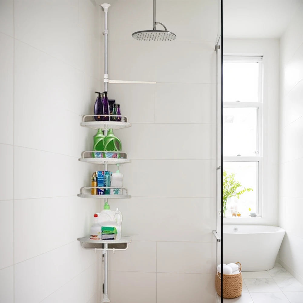 Atuotin Telescopic Bathroom Corner Shelf With Four Adjustable Trays