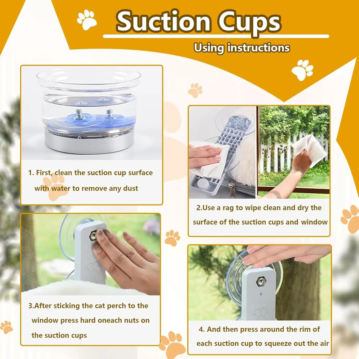 Foldable Window Cat Hammock Bed With Four Strong Suction Cups