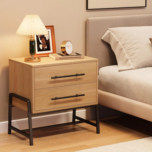 Himiss Mid Century Modern Nightstand With Storage Drawers