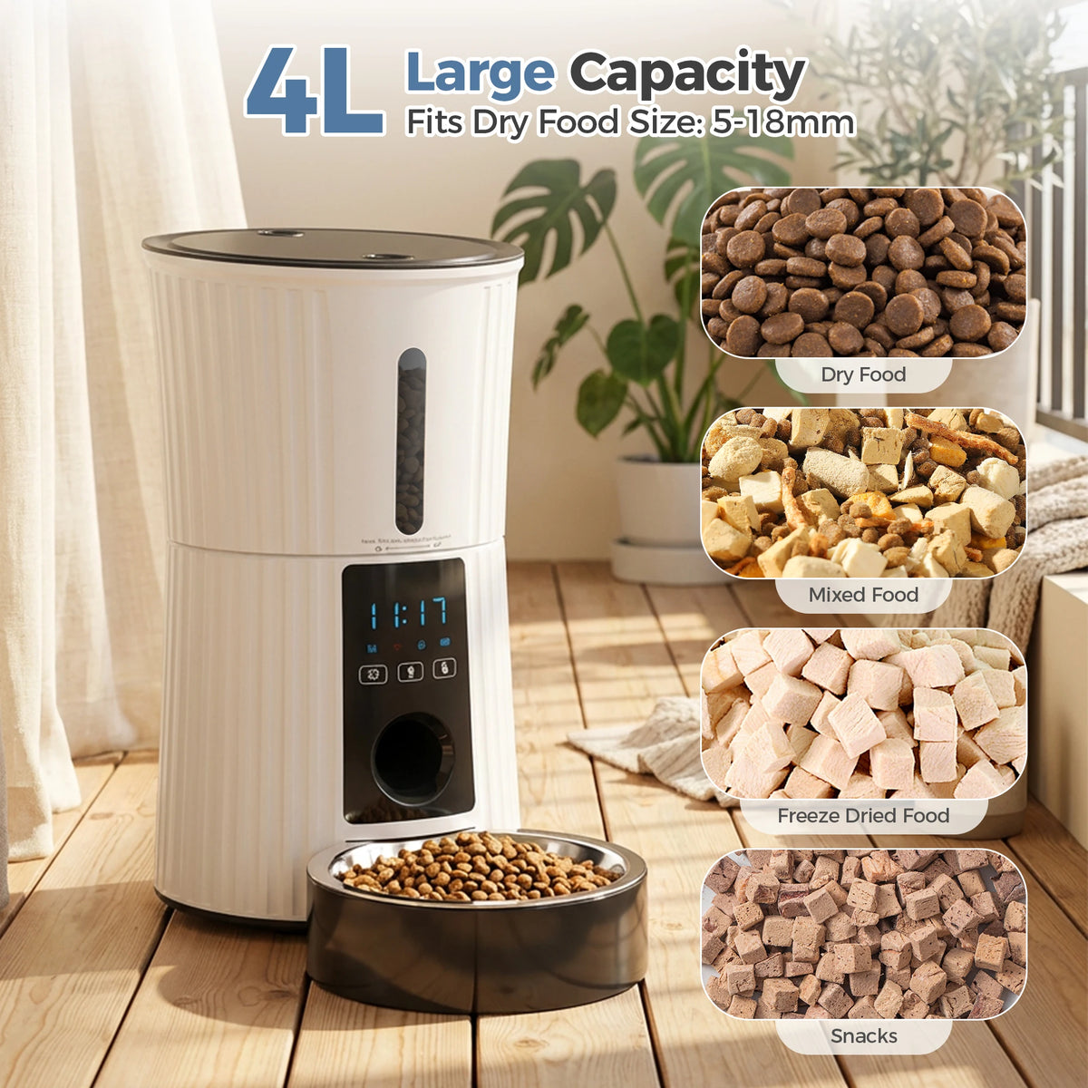Programmable WiFi Automatic Cat Food Dispenser With App Control