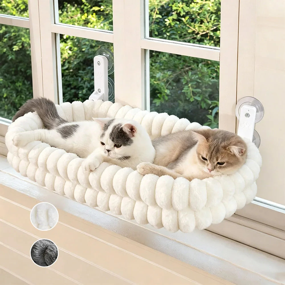 Foldable Indoor Cat Hammock With Reversible Window Mount Cushion