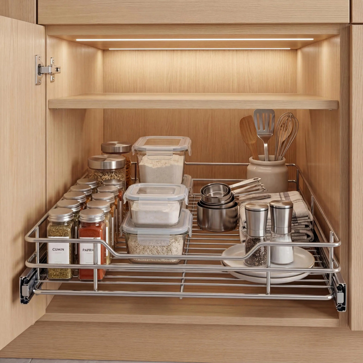 HiMISS Stainless Steel Pull Out Cabinet Organizer For Kitchen