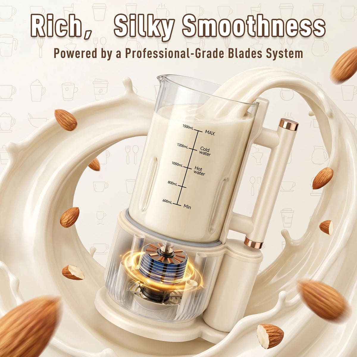 Automatic Nut Milk Maker For Coffee, Juices And Grains