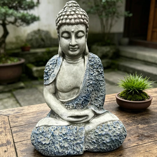 Weatherproof Resin Meditating Buddha Statue For Indoor Outdoor Decor