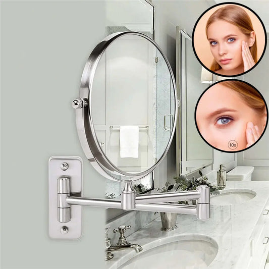 Borwart Wall Mounted Magnifying 360 Swivel Double Sided Vanity Mirror