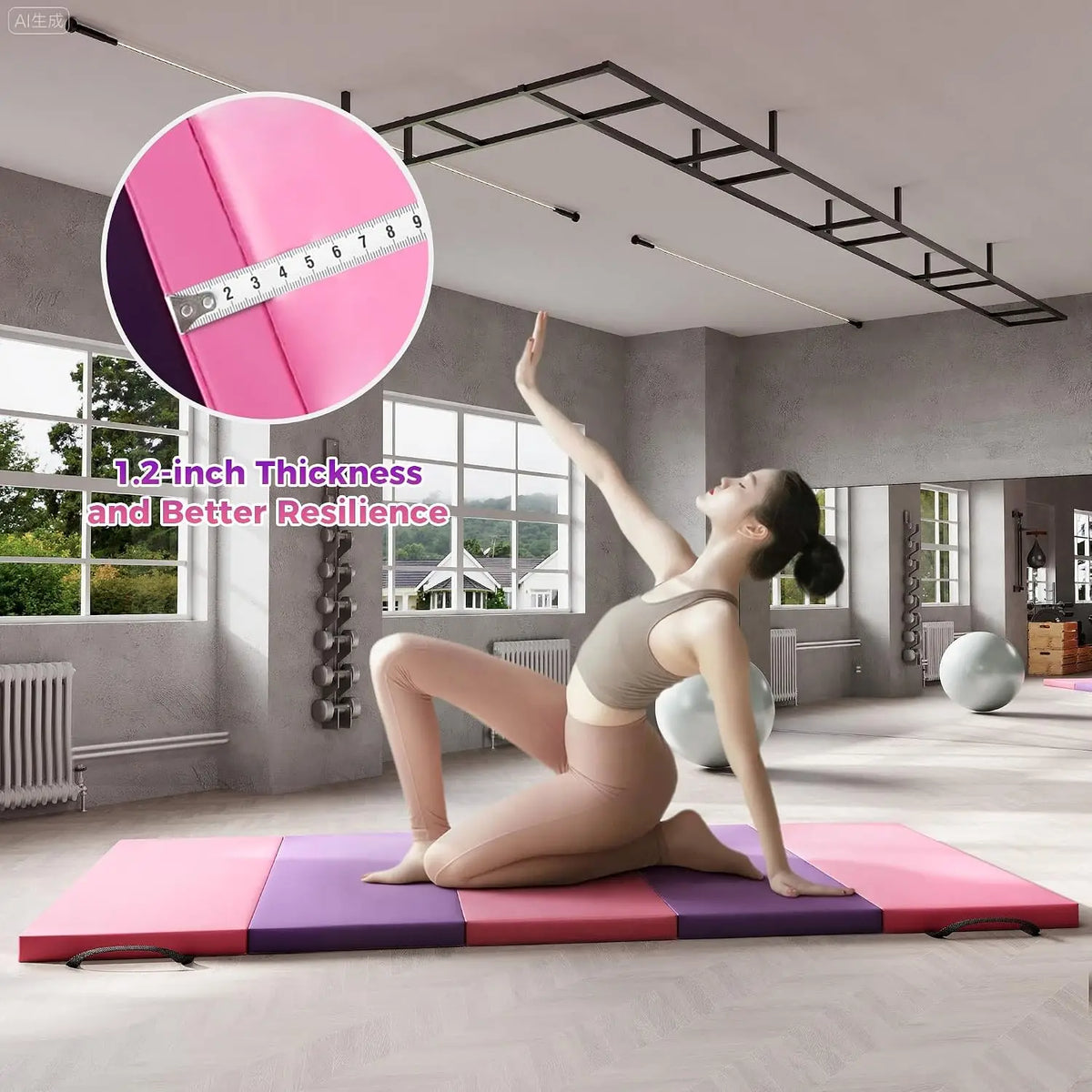 Premium Foldable Gymnastics Yoga Exercise Mat With Cushioned Surface