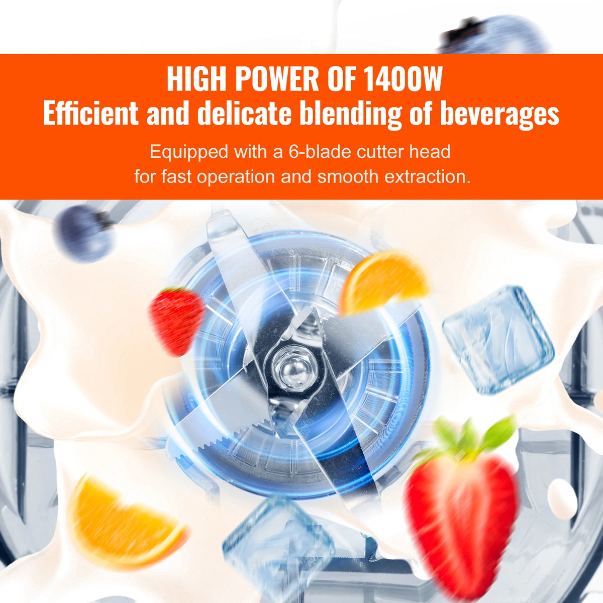 SucceBuy Smoothie Blender With Stainless Steel Blades For Home Kitchen