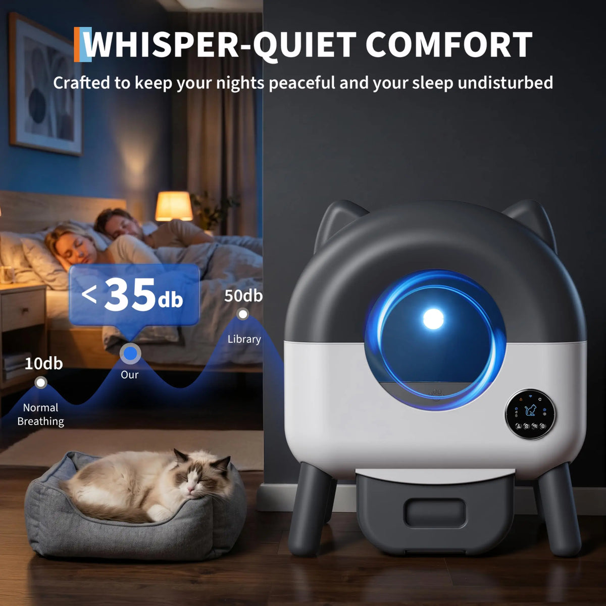 HiMISS Self Cleaning Litter Box With Automatic App Control