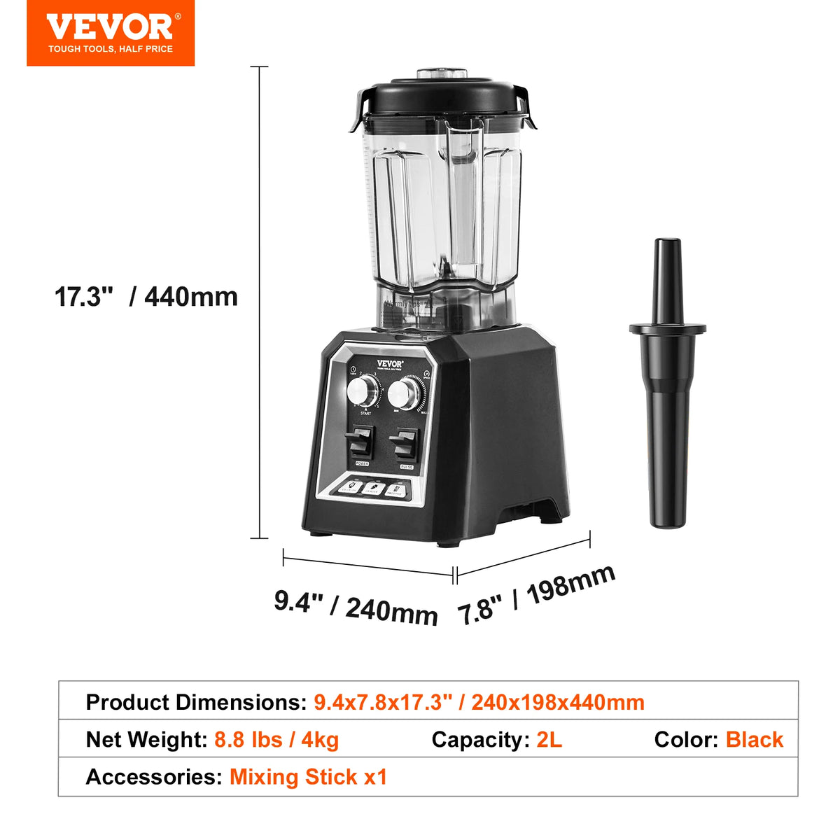 SucceBuy Smoothie Blender With Stainless Steel Blades For Home Kitchen