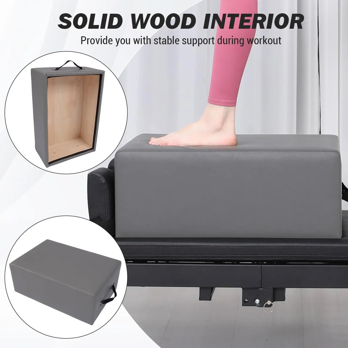 HiMISS Portable Pilates Reformer Sit Box For Home Workouts