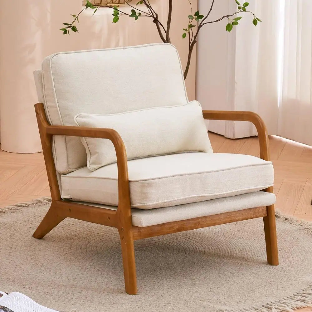 Set Of Two Contemporary Upholstered Accent Lounge Chairs