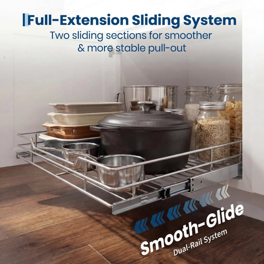 HiMISS Stainless Steel Pull Out Cabinet Organizer For Kitchen