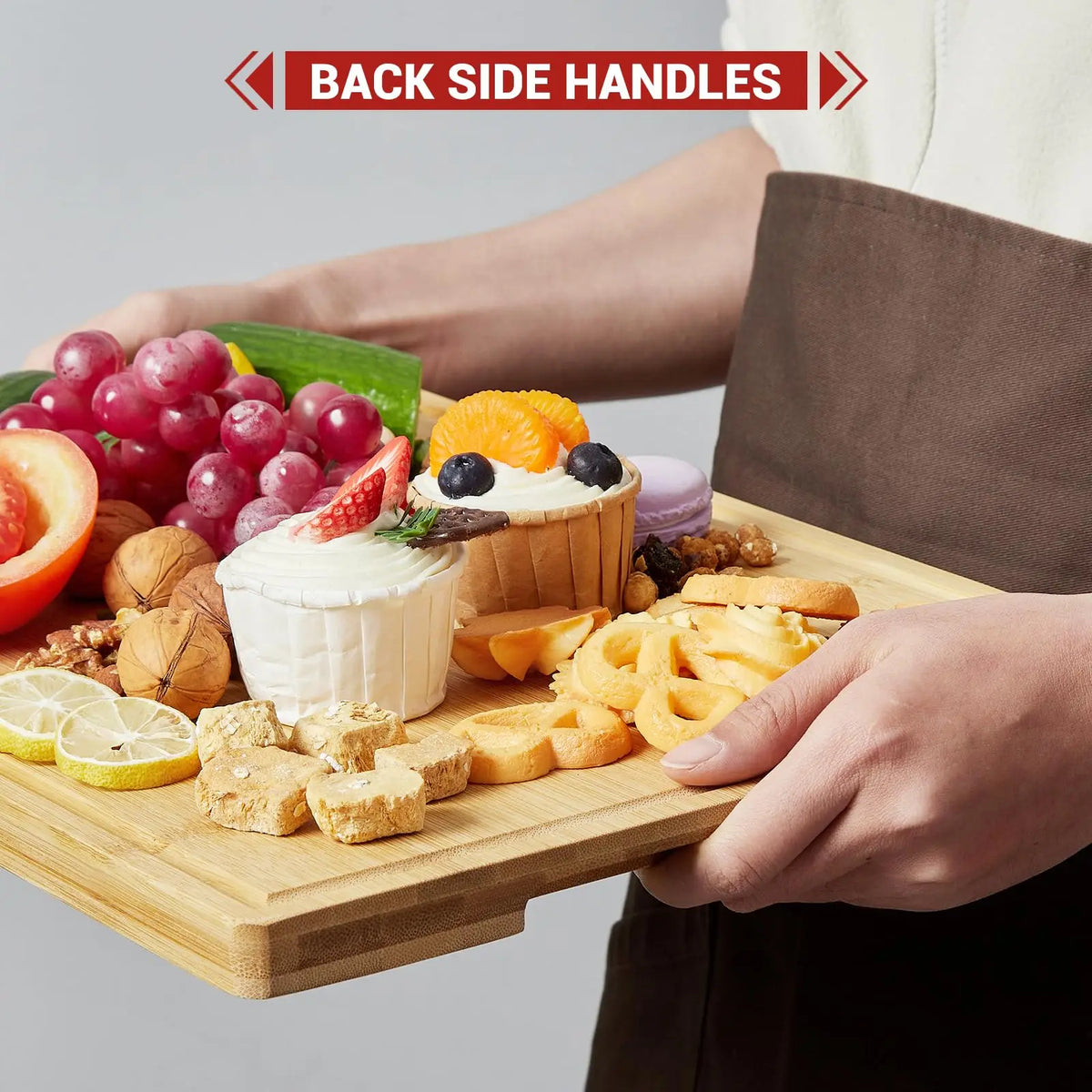 HiMISS Bamboo Cutting Board Set Of 3 With Deep Juice Grooves