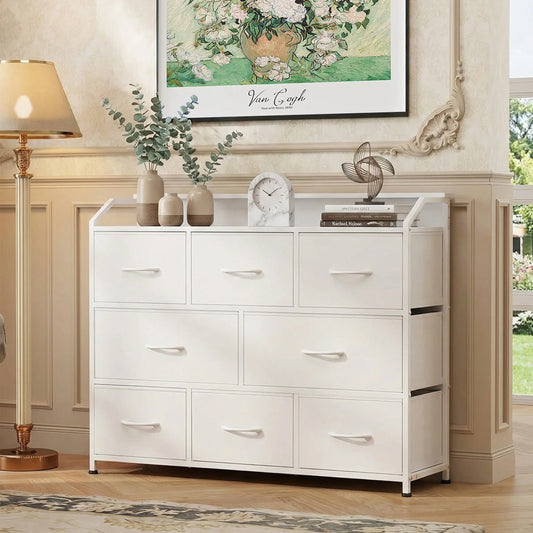 JHK Modern Fabric Drawer Cabinet With App Control Led Lighting