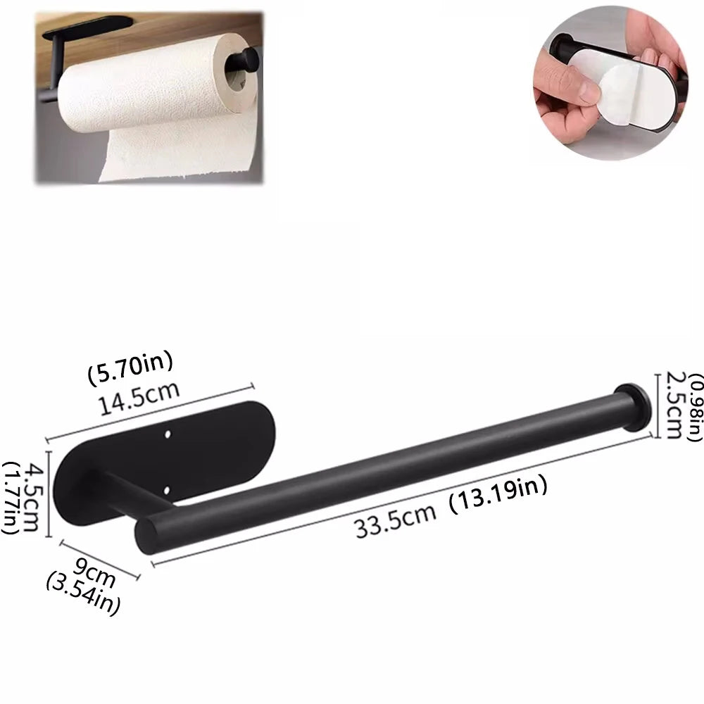 Adhesive Roll Paper Holder Kitchen Bathroom Organizer