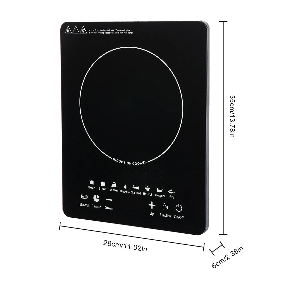 750W Portable Induction Cooktop With 8 Presets And LCD Display